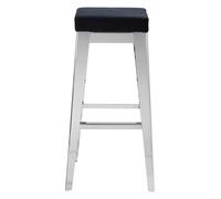 Orsina Silver Bar Stool For Patio-Black Velvet Counter Seat For Kitchen-Stainless Steel Bar Seat-Breakfast Stool Orsina Silver
