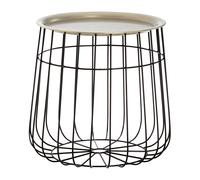 Orsina Silver & Black Wire Detail Side Table, Contemporary Round Table With Recessed Top, Perfect for Small Spaces Orsina Silver