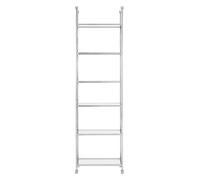 Orsina Silver Cross Design Bookshelf, Decorative Metallic Shelves, Storage Kid's Room Ladder Shelf, Corner Shelf Unit Orsina Silver