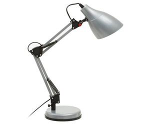 Orsina Silver Desk Lamp, Adjustable Arm And Head With Sleek Metal Frame, Matte Finish Offers Clean