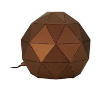 Orsina Silver Finish Table Lamp, Gold Inner Shade Table Light For Living Room, Durable Geometric Lamp in Brown Orsina Brown