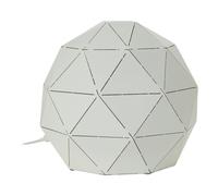 Orsina Silver Finish Table Lamp, Gold Inner Shade Table Light For Living Room, Durable Geometric Lamp in White Orsina White