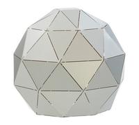 Orsina Silver Finish Table Lamp, Gold Inner Shade Table Light For Living Room, Durable Geometric Lamp