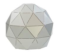 Orsina Silver Finish Table Lamp, Gold Inner Shade Table Light For Living Room, Durable Geometric Lamp Orsina Silver