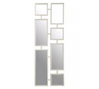 Orsina Silver Multi Frame Wall Mirror, Contemporary Panel Decorative Mirror With Silver Iron Frame, Accent Mirror