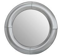 Orsina Silver Round Wall Mirror, Art Deco Style Decorative Mirror For Living Room, Hallway, Silver Frame Wall Mirror Orsina Silver