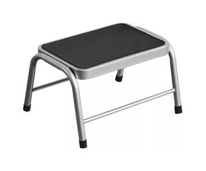 Orsina Silver Rubber Step Stool, Non-Slip Surface With Wide Base For Extra Stability, Compact & Durable Design Orsina Silver