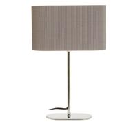 Orsina Silver Table Lamp, Shiny Silver Ceramic Base With Ribbed Texture, White Fabric Shade For Soft
