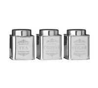 Premier Housewares Stainless Steel Chai Tea/Coffee/Sugar Canisters - Set of 3