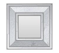Premier Housewares Premier Housewares Black And Silver Wall Mirror For Garden And Bedroom Reflective Square Bathroom Mirrors Wall Mounted Contemporary