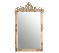 Premier Housewares Silver Frame Wall Mirror For Bedroom / Hallway / Living Room Luxurious and Fancy Antiquated Look w76 x d13 x h125cm