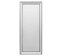 Orsina Silver Wall Mirror With Wooden Frame, Polished Decorative Mirror For Modern Interior, Full Length Mirror