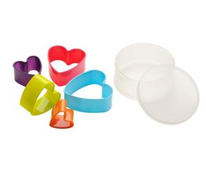 Orsina Simple To Use 5Pc Heart Shape Assorted Colour Cookie Cutter Set, Durable Cutters, Versatile Cookie Cutters