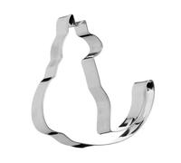Orsina Simple To Use Cat Cookie Cutter, Durable Biscuit Cutters, Dishwasher Safe Cookie Cutters For Baking in Silver Orsina Silver