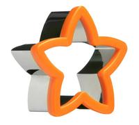 Orsina Simple To Use Large Stainless Steel And Orange Abs Star Shape Cookie Cutter, Durable Biscuit Cutter