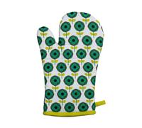 Orsina Single Oven Glove, Delicate Floral Pattern With Quilted Heat Protection, Safe & Comfortable Grip in Green Orsina Green