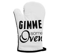 Orsina Single Oven Glove, Humorous Typography Design With Quilted Heat Protection, Adds Personality in White Orsina White