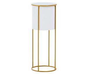 Orsina Sl nd Sturdy Large Black And Gold Floor Standing Planter, Stylish And Functional Outdoor Garden Pots