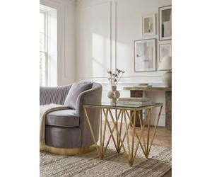 Orsina Sl old Finish Spike Legs End Table, Durable Wide Side Table, Unique Design Livingroom Side Table Orsina Gold