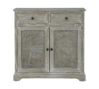 Orsina Slate Grey 2 Drawer Cabinet, Pine Wood Colonial Vanity Storage For Shoe Rack, Bathroom, Home & Office