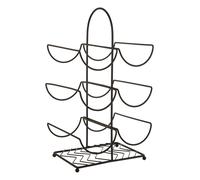 Orsina Sleek Black Powder Coat 6 Bottle Wine Rack, Modern Design Bottle Rack For Cupboard, Durable Wine Rack Orsina Black