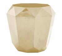 Orsina Sleek Champagne Diamond Cut End Table, Geometric Design Lounge Side Table, Contemporary Sitting Room Table