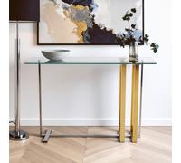 Orsina Sleek Design Console Table, Contemporary Console Table For Livingroom, Versatile Console Table For Sofa in Gold Orsina Gold
