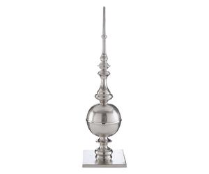 Orsina Sleek Large Rough Nickel Obelisk, Striking Decorative Wooden Obelisk in Silver Orsina Silver