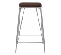 Sleek Metal and Elm Wood Stool, Sturdy And Reliable Large Square Stool, Wooden Bar Stool for Home Bar Premier Housewares Grey One Size