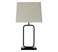 Premier Housewares Lucas Table Lamp Black Metal/Fabric Shade