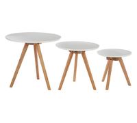 Orsina Sleek Set Of 3 Side Tables With Tempered Lgs, Side Table, Versatile Bedside Tables For Bedroom in White Orsina White