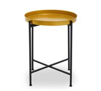 Premier Housewares Small Metal Side Table Rich Brass Tones Side Tables Living Room Small Black Table Metal Table Metal Legs W47 x D47 x H55cm