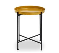 Premier Housewares Small Metal Side Table Rich Brass Tones Side Tables Living Room Small Black Table Metal Table Metal Legs W47 x D47 x H55cm
