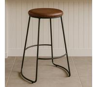 Premier Housewares Brixton Stool, Kitchen Bar Stools, Iron, w45 x d40 x h64cm - Black