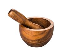 Orsina Small Acacia Wood Mortar And Pestle, Durable 10Cm Eco-Friendly Spice Grinder For Kitchen