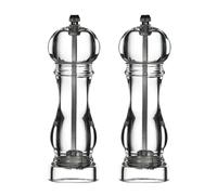 Orsina Small Acrylic Salt & Pepper Mill Set, Compact Transparent Grinders With Adjustable Ceramic Mechanism in Clear Orsina Clear