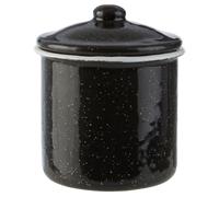 Orsina Small Black Canister, Stylish Storage Jar With Bamboo Lid & Airtight Seal, Durable Ceramic Canister Orsina Black