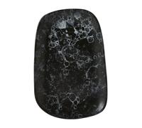 Orsina Small Black Marble Effect Serving Platter, Stoneware Food Platter With Irregular Oval Design, Dinner Platter Orsina Black