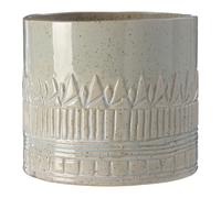 Orsina Small Ceramic Planter with Embossed Pattern & Tribal Design, Modern Indoor Planter for Living Room in Cream Orsina Cream