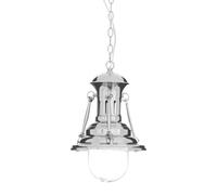 Orsina Small Chrome Lighthouse Pendant Light, Industrial Style Hanging Light With Dome Glass Shade