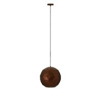 Orsina Small Coffee Finish Pendant Light, Geometric Steel Ceiling Light With Gold Interior, Hanging Light