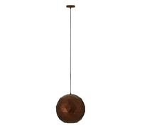 Orsina Small Coffee Finish Pendant Light, Geometric Steel Ceiling Light With Gold Interior, Hanging Light in Brown Orsina Brown