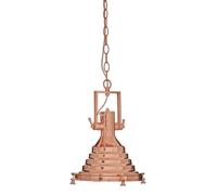 Orsina Small Copper Pendant Light, Industrial Ceiling Light With Vintage Finish, Stepped Iron Shade With Glass Base in Gold Orsina Gold