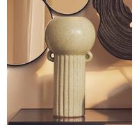 Orsina Small Green Stoneware Vase, Flower Vase With Modern Edge, Unique Green Vase, Decorative Home Accessory