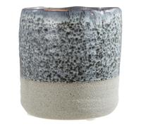 Orsina Small Indoor Planter, Handcrafted Stoneware with Glazed Surface, Indoor Planter with Drainage Holes for Plants in Dark Grey Orsina Dark Grey