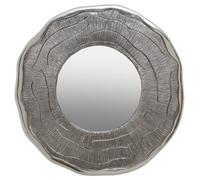 Orsina Small Oak Effect Silver Wall Mirror, 62Cm Round Decorative Wall Mirror, Compact Modern Mirror With Oak Effect