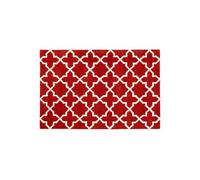 Orsina Small Orange Hand Tufted Rug, Modern Soft Wool Blend Rug With Circle Line Design, Durable Decorative Rug