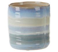 Orsina Small Planter, Handcrafted Stoneware with Glazed Surface, Indoor Planter for Plants in Blue Orsina Blue