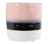 Orsina Small Planter, Handcrafted Stoneware with Glazed Surface, Indoor Planter with Drainage Holes for Plants in Pink Orsina Pink