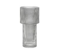Orsina Small Ribbed Grey Glass Vase for Modern Home Decor, Small & Minimalistic Flower Vase for Living Room Orsina Grey